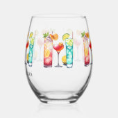 Aangepaste naam voor tropische cocktails wijnglas zonder voet (Links)