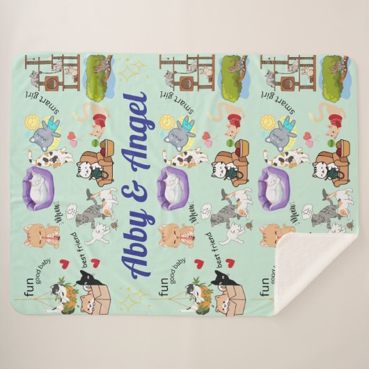 Aangepaste naam voor u of uw kind Sherpa Blanket Sherpa Deken (Voorkant (horizontaal))