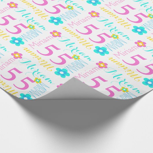 Aangepaste naam voor ventilator Miriam 55-jarig om Cadeaupapier (Hoek)