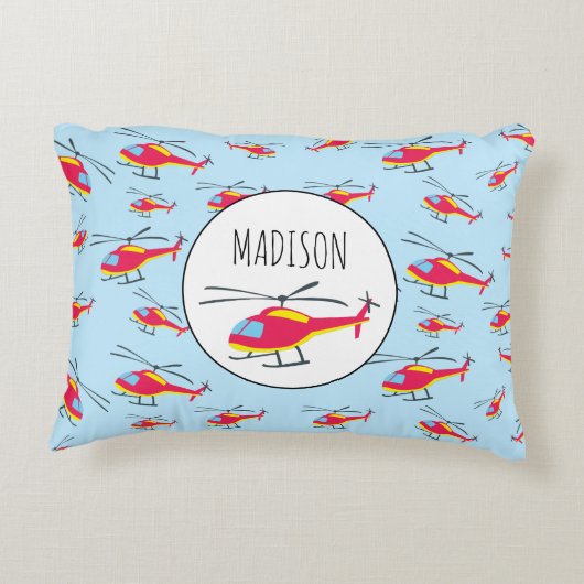 Aangepaste naam voor vliegende helikopter accent kussen (Achterkant)