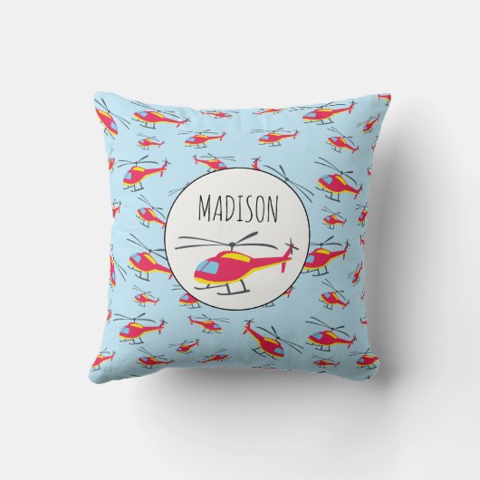 Aangepaste naam voor vliegende helikopter kussen (Achterkant)