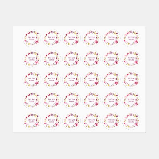 Aangepaste naam voor waterverf ventilator labels (Vel)