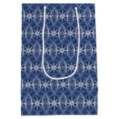 Aangepaste naam voor wielblauw patroon medium cadeauzakje (Achterkant)