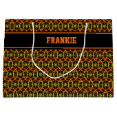 Aangepaste naam voor wielwielpatroon groot cadeauzakje (Voorkant)