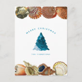 Aangepaste naam voor zomerkerstbeach Seashell Feestdagenkaart (Voorkant)