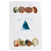 Aangepaste naam voor zomerkerstbeach Seashell Medium Cadeauzakje (Voorkant)