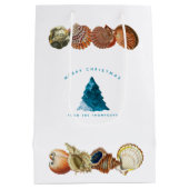 Aangepaste naam voor zomerkerstbeach Seashell Medium Cadeauzakje (Achterkant)