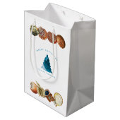 Aangepaste naam voor zomerkerstbeach Seashell Medium Cadeauzakje (Achterkant Gekanteld)