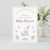 Aangepaste naam Vos met ballonnen Baby Shower (Staand voorkant)