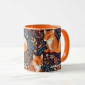 Aangepaste naam Vossen en bladeren Patroon Mok (Voorkant rechts)