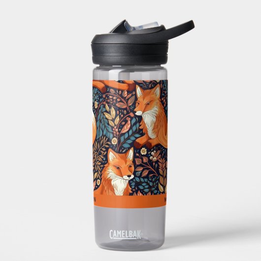 Aangepaste naam Vossen en bladeren Patroon Waterfles (Links)