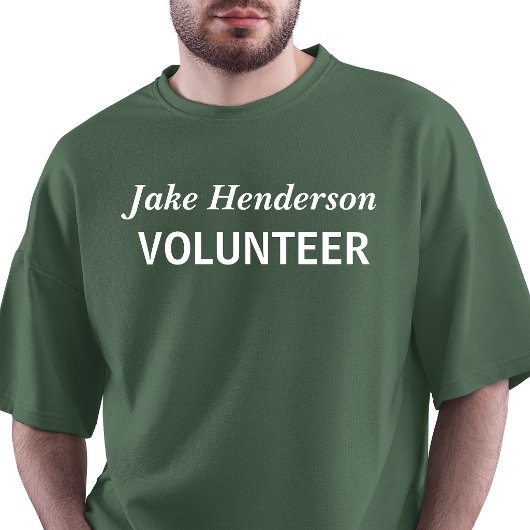 Aangepaste naam vrijwilliger t-shirt