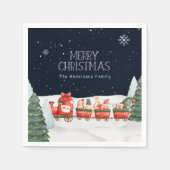 Aangepaste naam Vrolijke Kerstmis Winter Sneeuw Gn Servet (Voorkant)