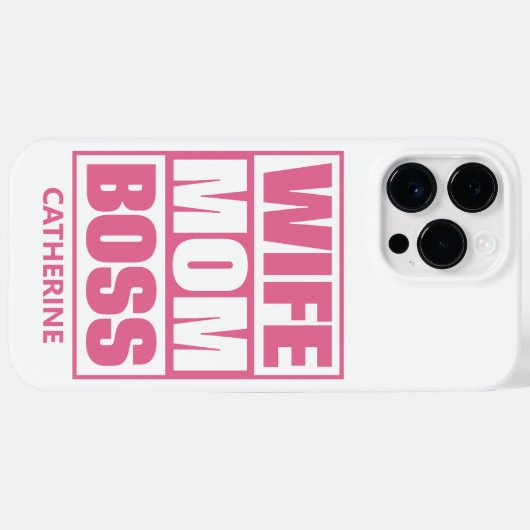 Aangepaste naam Vrouw - Mam - Baas Case-Mate iPhone Case (Achterkant (horizontaal))