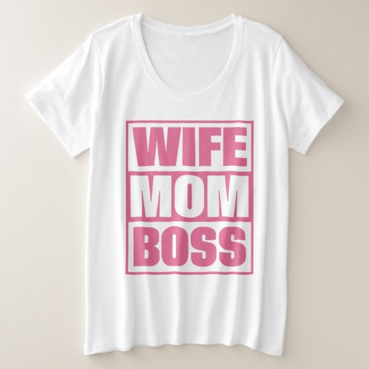 Aangepaste naam Vrouw - Mam - Baas Grote Maat T-shirt (Design voorkant)