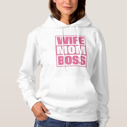 Aangepaste naam Vrouw - Mam - Baas Hoodie (Voorkant)