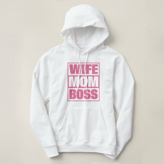 Aangepaste naam Vrouw - Mam - Baas Hoodie (Design voorkant)