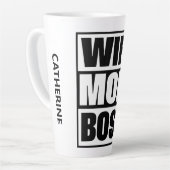 Aangepaste naam Vrouw - Mam - Baas Latte Mok (Linkerhoek)