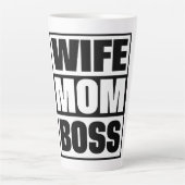 Aangepaste naam Vrouw - Mam - Baas Latte Mok (Voorkant)