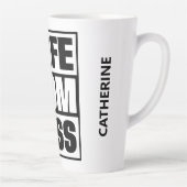 Aangepaste naam Vrouw - Mam - Baas Latte Mok (Rechts)