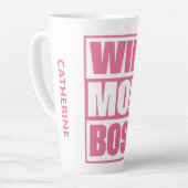 Aangepaste naam Vrouw - Mam - Baas Latte Mok (Linkerhoek)
