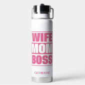Aangepaste naam Vrouw - Mam - Baas Waterfles (Achterkant)