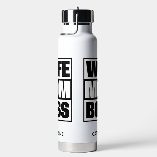 Aangepaste naam Vrouw - Mam - Baas Waterfles (Rechts)