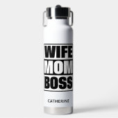 Aangepaste naam Vrouw - Mam - Baas Waterfles (Voorkant)