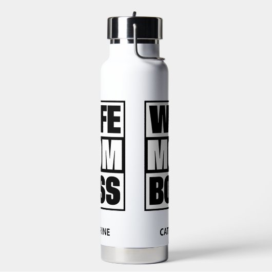 Aangepaste naam Vrouw - Mam - Baas Waterfles (Links)