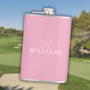 Aangepaste Naam Vrouwelijke Roze Golfclubs Heupfles