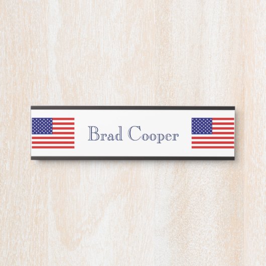 Aangepaste naam VS Vlag npcnt Deurbordje (Voorkant)