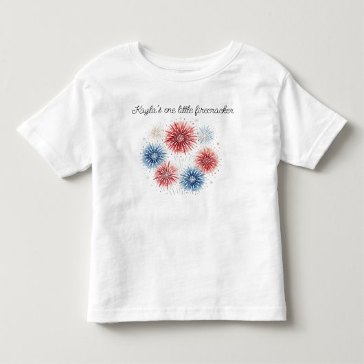 Aangepaste naam vuurwerk kinder shirts (Voorkant)