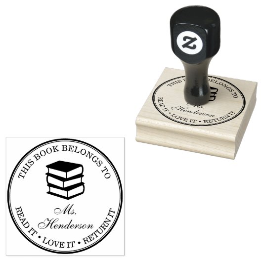 Aangepaste naam waartoe dit boek behoort rubberstempel (Gestempeld)