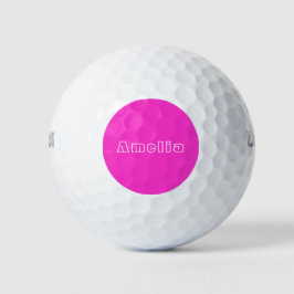 Aangepaste naam warm roze eenvoudig golfballen