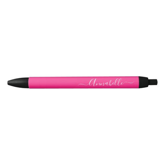 Aangepaste naam warm roze zwarte inkt pen (Voorkant)