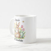 Aangepaste Naam Warme Chocolade Preppy Paashaas Koffiemok (Voorkant links)