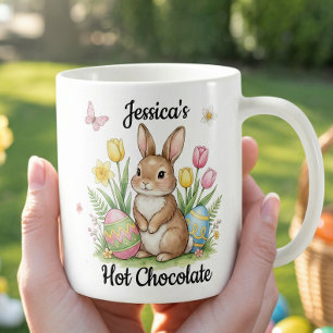 Aangepaste Naam Warme Chocolade Preppy Paashaas Koffiemok