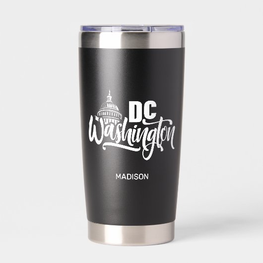 Aangepaste naam Washington DC Geïsoleerde Drinkbeker (Voorkant)