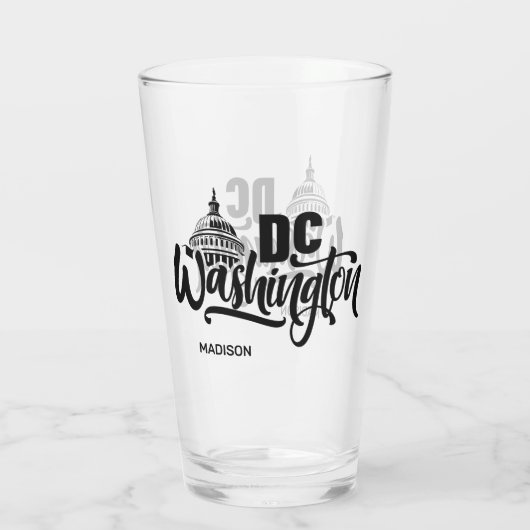 Aangepaste naam Washington DC Glas (Achterkant)