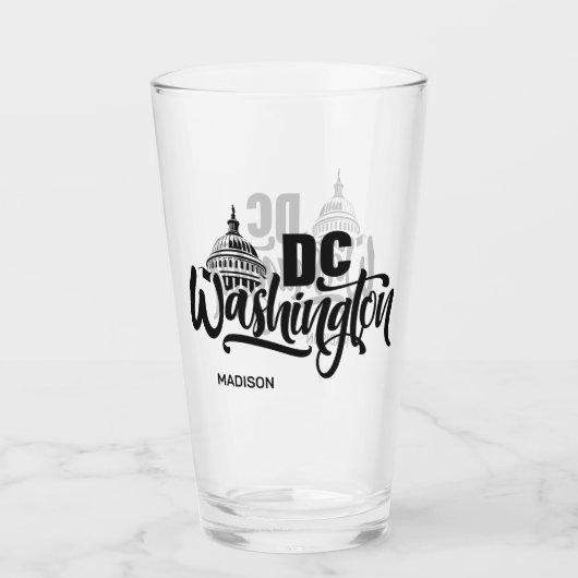 Aangepaste naam Washington DC Glas (Voorkant)