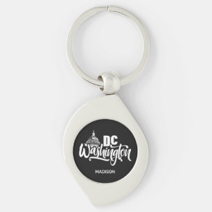 Aangepaste naam Washington DC Sleutelhanger