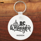 Aangepaste naam Washington DC Sleutelhanger (Voorkant)