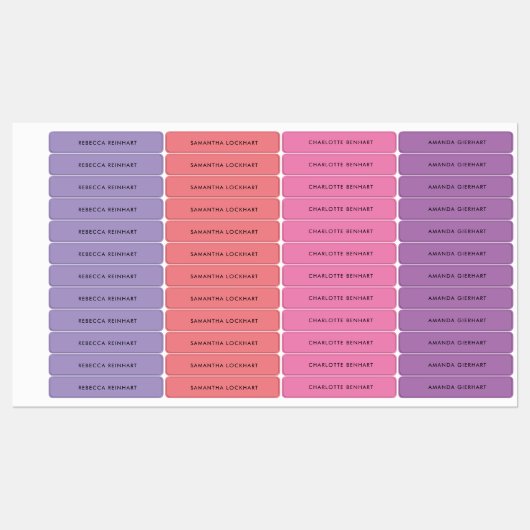 Aangepaste Naam Waterdichte Kleurrijke Kinderen Labels (Vel)