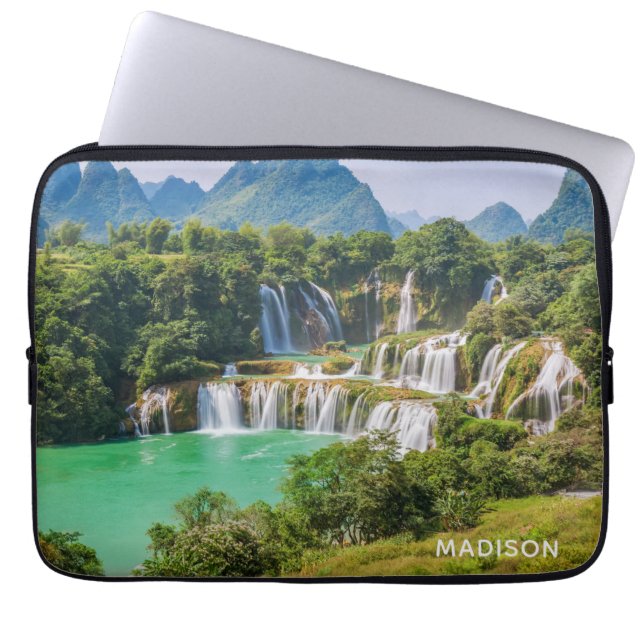 Aangepaste naam Waterfall-laptophoezen Laptop Sleeve (Voorkant)