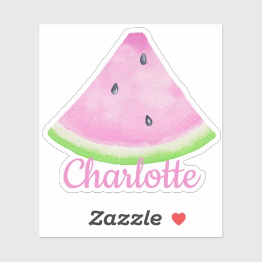 Aangepaste Naam Watermeloen Slice Sticker voor Kin (Vel)