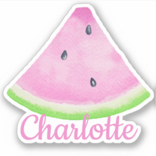 Aangepaste Naam Watermeloen Slice Sticker voor Kin