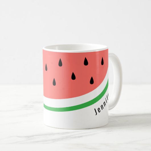 aangepaste naam watermelonsegment koffiemok (Voorkant rechts)