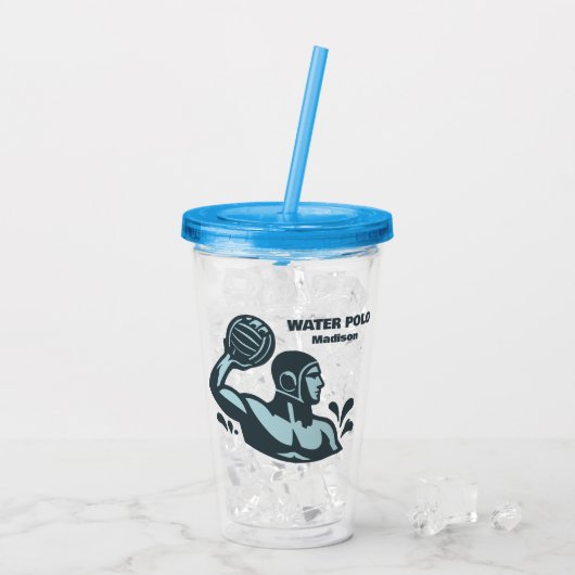 Aangepaste naam waterpolo acryl drinkbeker (Achterkant ijs)