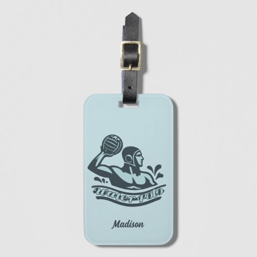 Aangepaste naam waterpolo bagagelabel (Voorkant (verticaal))