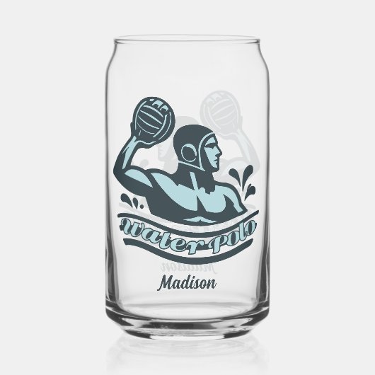 Aangepaste naam waterpolo blikvorm glas (Achterkant)